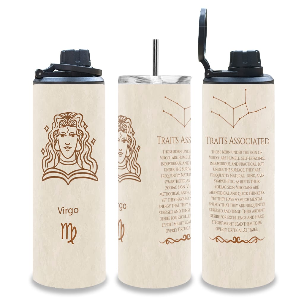 Custom Design 20oz Straight Sports Bottle Dual Lid Tumbler Photo Image