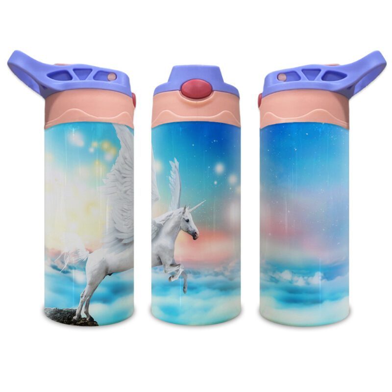 Kids Coloured Bottles Purple Handle Peach Lid Cover Custom Print On Demand Australia Unicorn