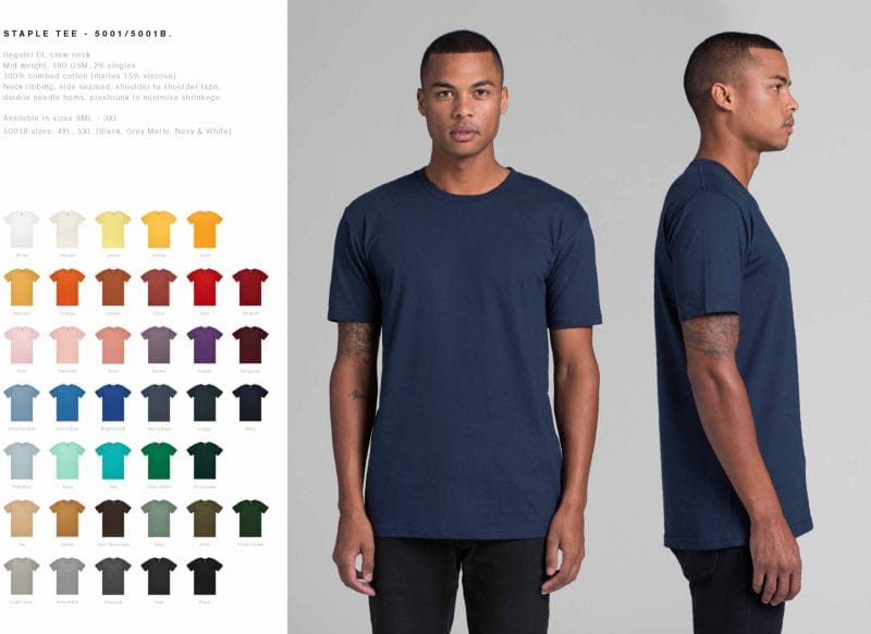 Mens AS Colour Staple Crew Neck T Shirt Custom Photo Image Design Specs scaled