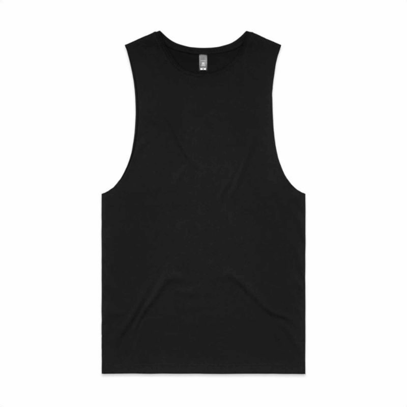 Mens AS Colour Tank Muscle Top Custom Photo Image Design Black Front