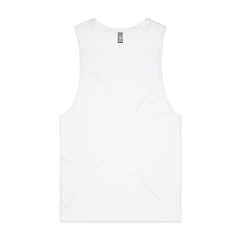 Mens AS Colour Tank Muscle Top Custom Photo Image Design White Front