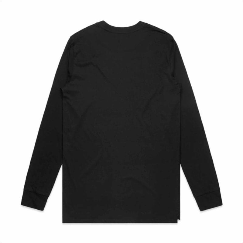 Mens AS Organic Long Sleeve T Shirt Custom Photo Image Design Black Back