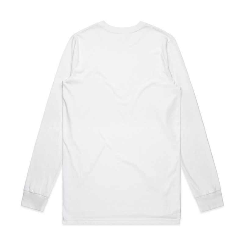 Mens AS Organic Long Sleeve T Shirt Custom Photo Image Design White Back