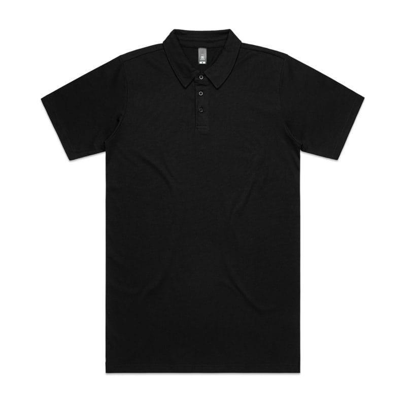 Mens AS Polo Uniform Custom Photo Image Design Black Front