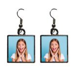 Metal Earring Square Double Cover