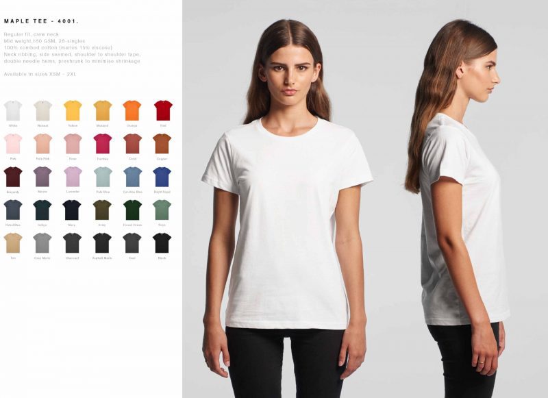 Womens AS Colour Maple Crew Neck T Shirt Custom Photo Image Design Specs scaled