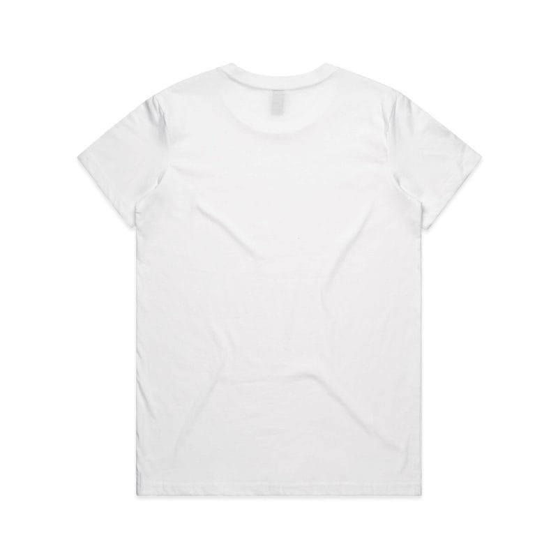 Womens AS Colour Maple Crew Neck T Shirt Custom Photo Image Design White Back