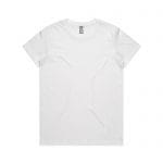 Womens AS Colour Maple Crew Neck T Shirt Custom Photo Image Design White Front