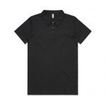 Womens AS Polo Uniform Custom Photo Image Design Black Front