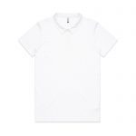 Womens AS Polo Uniform Custom Photo Image Design White Front