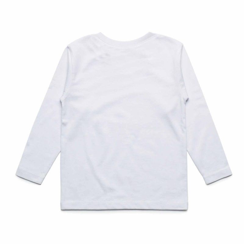Youths Long Sleeve T Shirt Custom Photo Image Design White Back